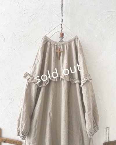 画像4: ubasoku/ラウンドフリル2wayワンピース・ベージュ