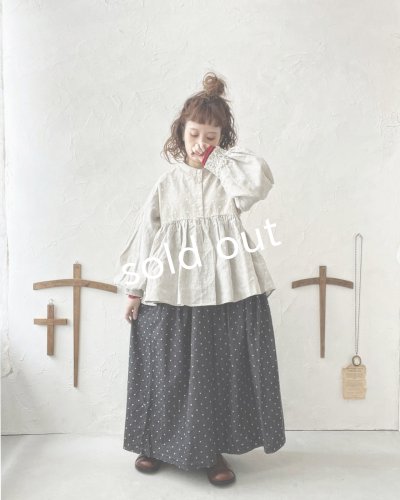 画像10: ubasoku/ドット刺繍ボリューム袖ブラウス・生成り