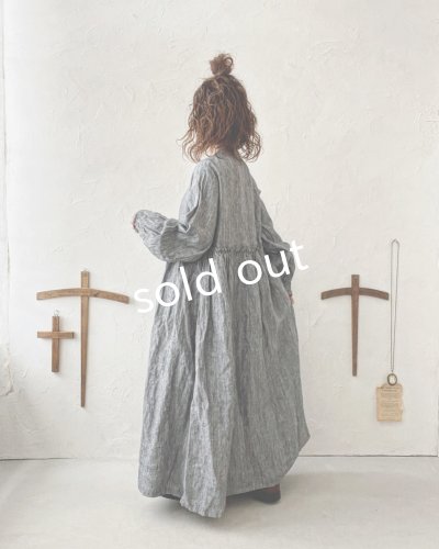 画像10: ubasoku/ボリューム袖ギャザーワンピース・ブラックストライプ