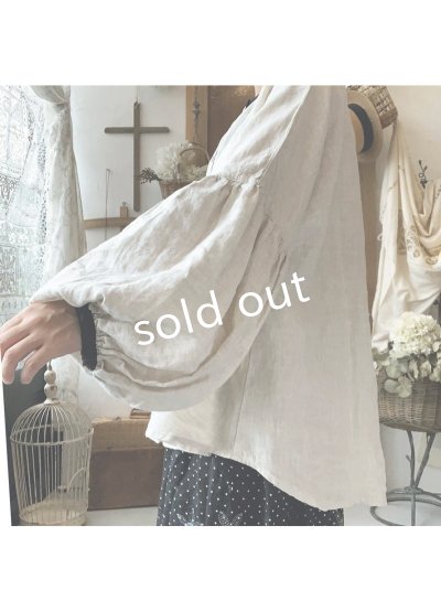 画像11: ubasoku/0530 バイカラーパフ袖ブラウス