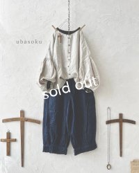 ubasoku/0530 バイカラーパフ袖ブラウス