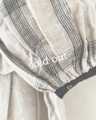 画像7: ubasoku/0507 パフ袖チェックブラウス・生成り