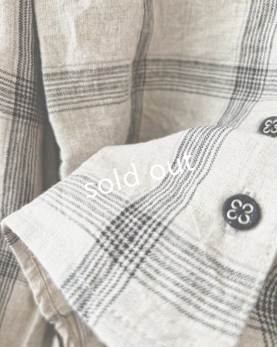 画像6: ubasoku/0507 パフ袖チェックブラウス・生成り