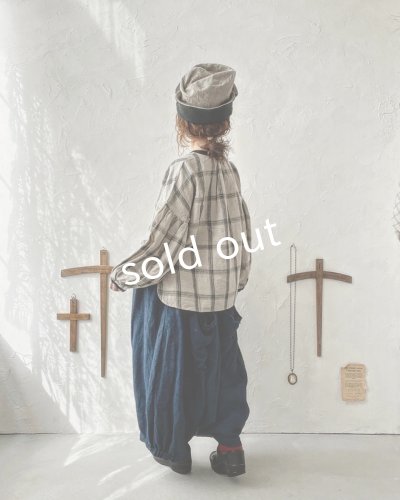 画像10: ubasoku/0507 パフ袖チェックブラウス・生成り