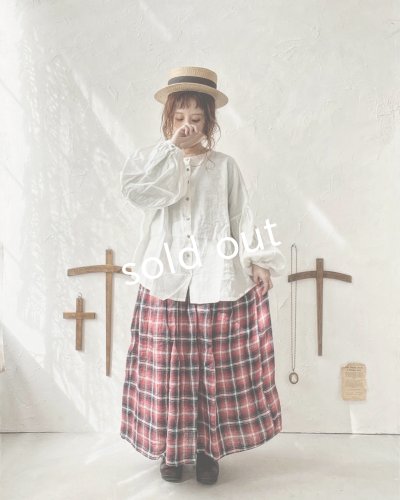 画像8: ubasoku/ギャザースカート・赤チェック