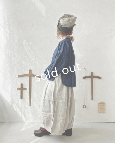 画像7: ubasoku/0716 デニムバフ袖ブラウス・インディゴ