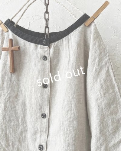 画像3: ubasoku/0530 バイカラーパフ袖ブラウス