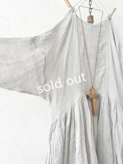画像10: かやの日常着/ギャザードレス・つるばみ