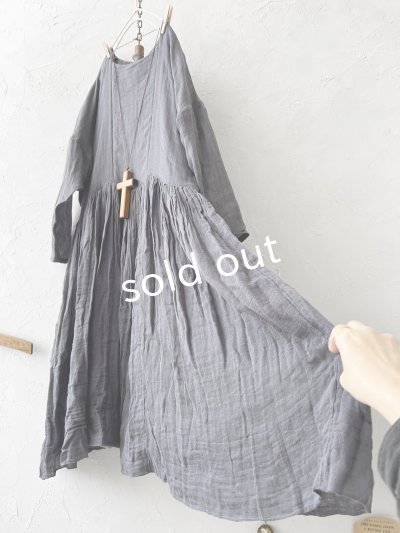 画像6: かやの日常着/ギャザードレス・つるばみ