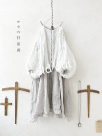 かやの日常着／バルーンブラウス・しろ
