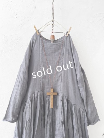 画像3: かやの日常着/ギャザードレス・つるばみ