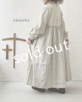 ubasoku/ドット刺繍ボリューム袖ワンピース・生成り