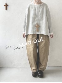 seasew.／バルーンリブプルオーバー・ミントグレー