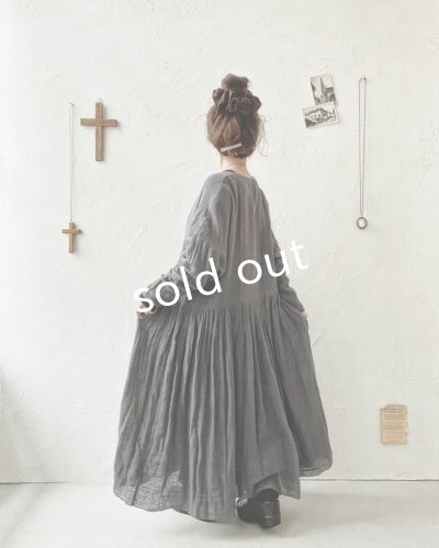画像13: かやの日常着/ギャザードレス・ぎんねず