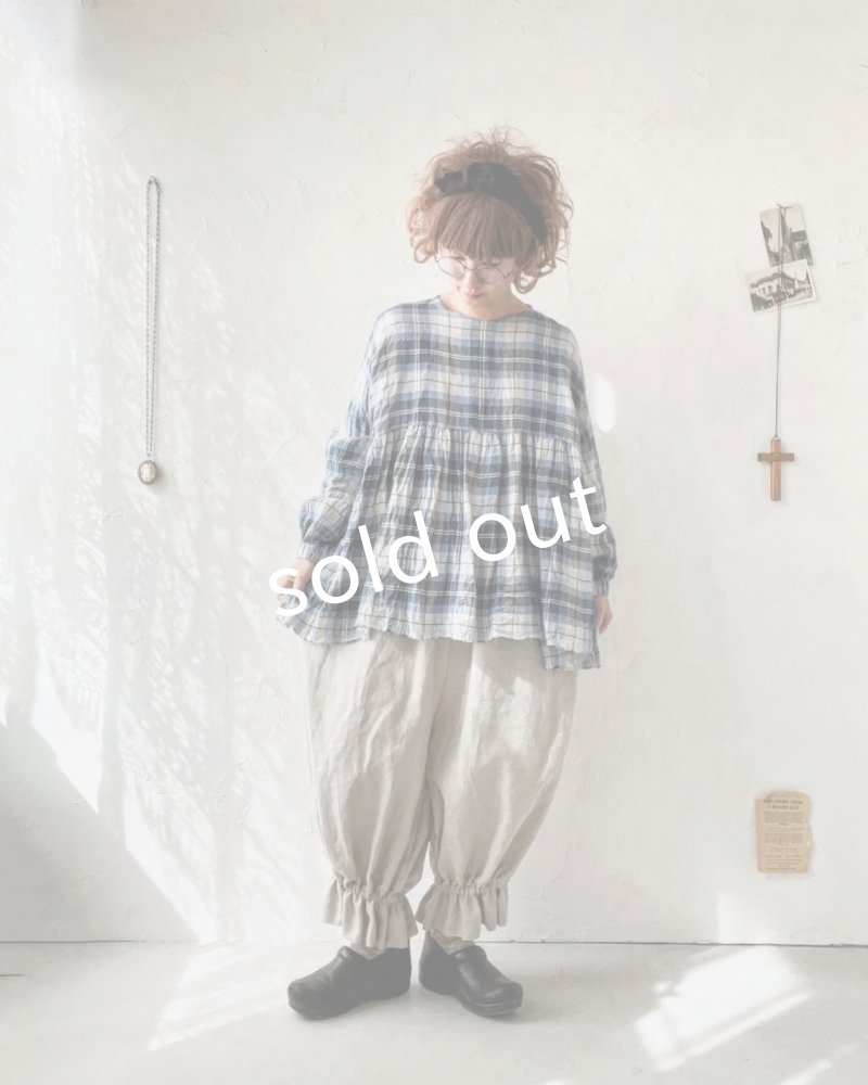 画像7: MARCHE' DE SOEUR/ギャザープルオーバー・ブルーチェック (7)