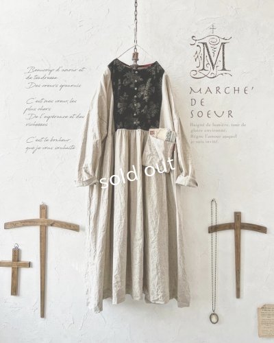 画像1: MARCHE' DE SOEUR/ターシャのワンピース・生成り