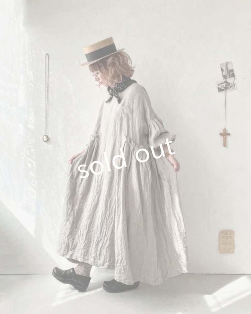 画像14: MARCHE' DE SOEUR/サイドタックワンピース・ベージュ (14)