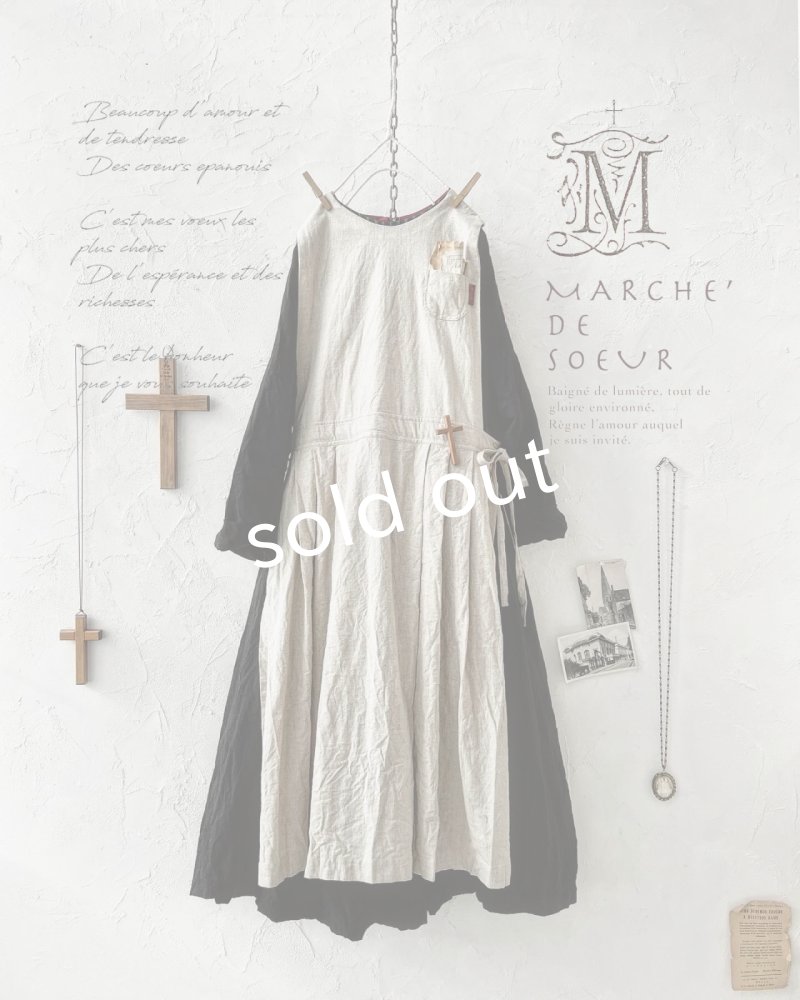 画像1: MARCHE' DE SOEUR／タブリエワンピース・生成り (1)