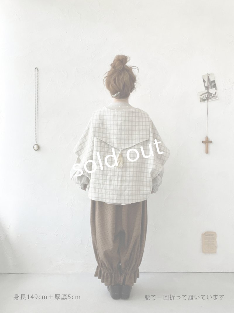 画像8: MARCHE' DE SOEUR／ミュゲットパンツ・ブラウンチェック (8)