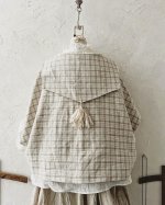 画像8: MARCHE' DE SOEUR／セーラ襟のタッセルちびジャケット・ベージュチェック (8)