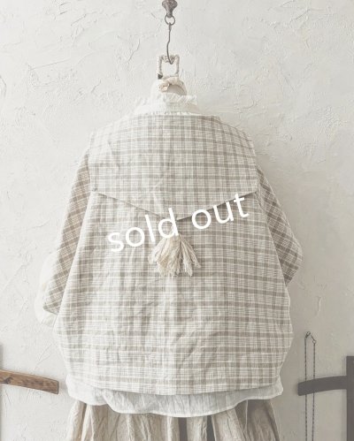 画像8: MARCHE' DE SOEUR／セーラ襟のタッセルちびジャケット・ベージュチェック