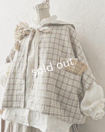 画像7: MARCHE' DE SOEUR／セーラ襟のタッセルちびジャケット・ベージュチェック