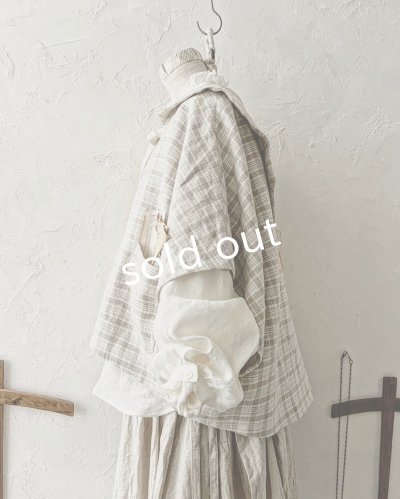 画像9: MARCHE' DE SOEUR／セーラ襟のタッセルちびジャケット・ベージュチェック