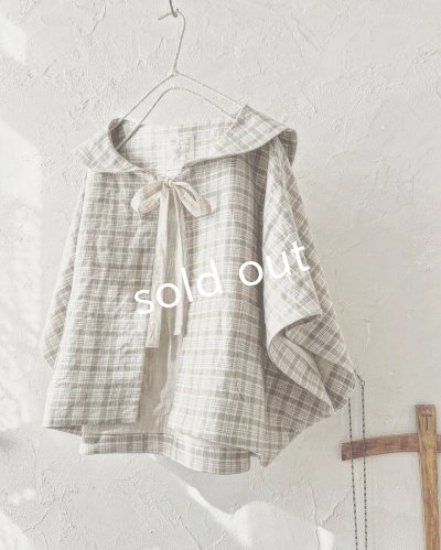 画像5: MARCHE' DE SOEUR／セーラ襟のタッセルちびジャケット・ベージュチェック