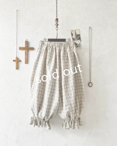 画像10: MARCHE' DE SOEUR／ミュゲットパンツ・ベージュチェック