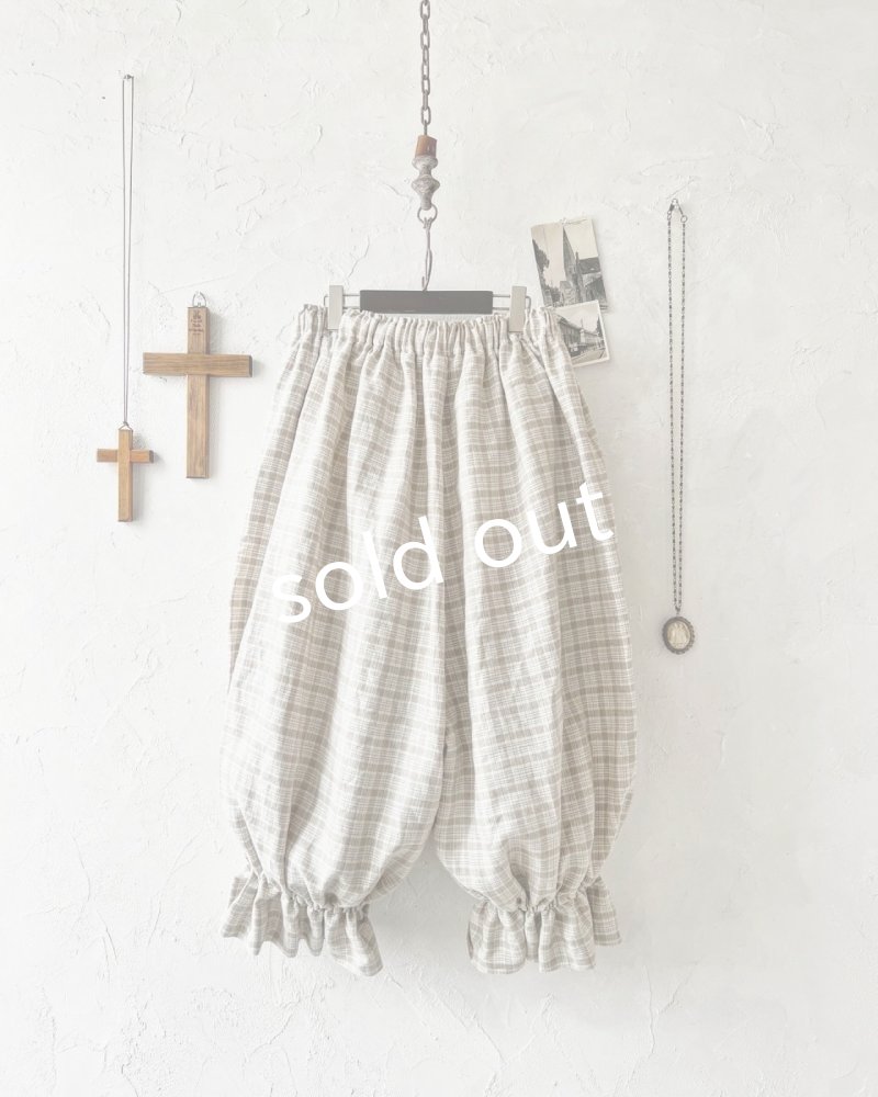 画像10: MARCHE' DE SOEUR／ミュゲットパンツ・ベージュチェック (10)