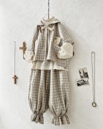 画像12: MARCHE' DE SOEUR／セーラ襟のタッセルちびジャケット・ベージュチェック (12)
