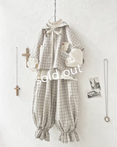 画像12: MARCHE' DE SOEUR／セーラ襟のタッセルちびジャケット・ベージュチェック