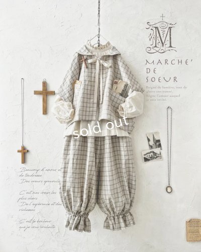 画像2: MARCHE' DE SOEUR／ミュゲットパンツ・ベージュチェック