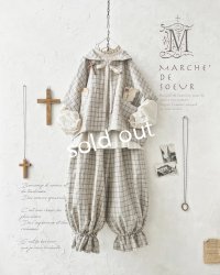MARCHE' DE SOEUR／セーラ襟のタッセルちびジャケット・ベージュチェック