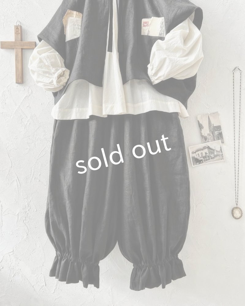 画像2: MARCHE' DE SOEUR／ミュゲットパンツ・黒 (2)
