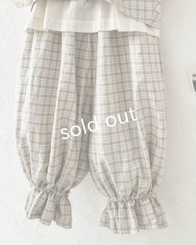 画像3: MARCHE' DE SOEUR／ミュゲットパンツ・ベージュチェック (3)