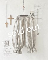MARCHE' DE SOEUR／ミュゲットパンツ・ベージュチェック