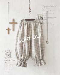 MARCHE' DE SOEUR／ミュゲットパンツ・ベージュチェック