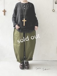seasew.／オックスコクーンパンツ・カーキ