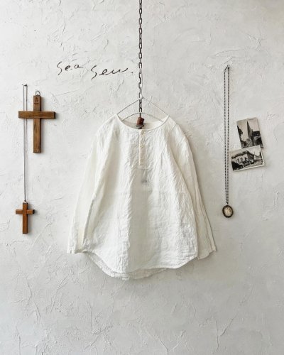 画像1: seasew.／フレンチリネンヘンリーネックプルオーバー・オフ