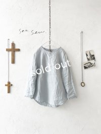 seasew.／フレンチリネンヘンリーネックプルオーバー・アイスグレー