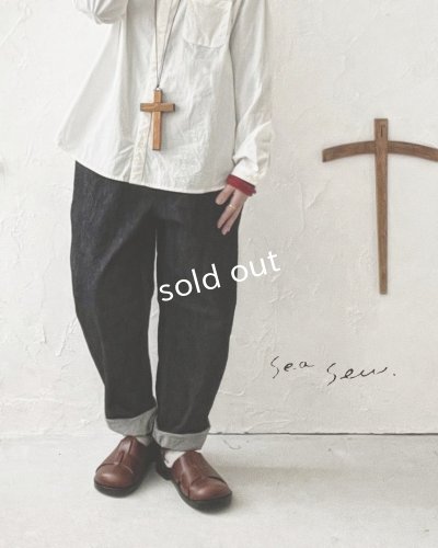 画像1: seasew.／12onzデニムテーパードパンツ・チャコール