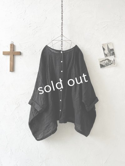 画像6: 08mab/シャンブレーリネンプルオーバー・黒