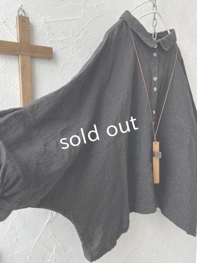 画像3: Libera&Capricciosa／２wayリネンブラウス・ブラック