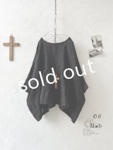 08mab/シャンブレーリネンプルオーバー・黒