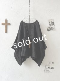 08mab/シャンブレーリネンプルオーバー・黒