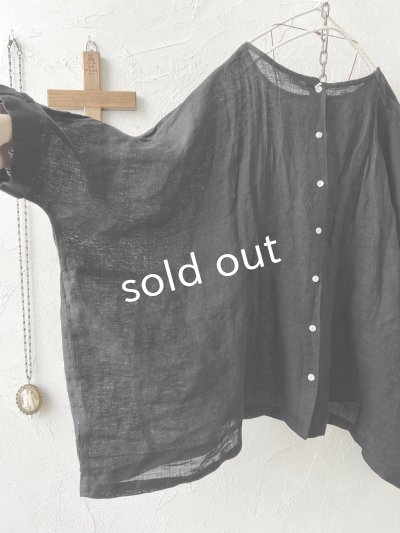 画像5: 08mab/シャンブレーリネンプルオーバー・黒