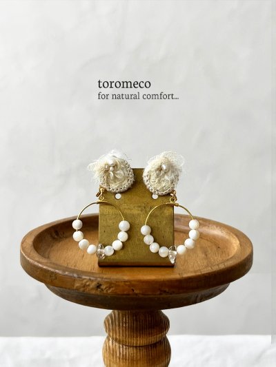 画像1: toromeco／草木染め ”tane” 天然石イヤリング