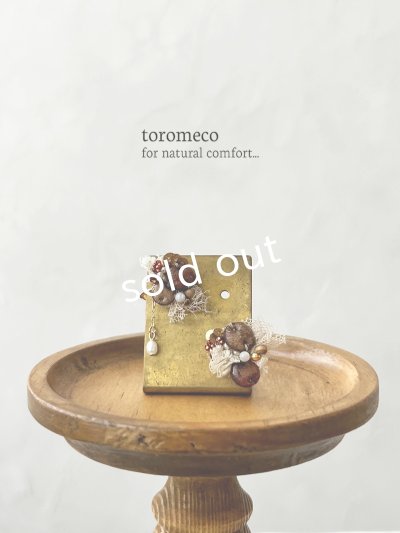 画像3: toromeco／”tsubuto” スフレスパンコールのイヤリング・ブラウンレッド