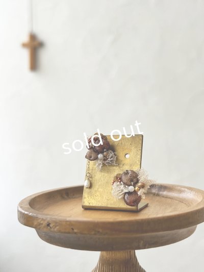 画像5: toromeco／”tsubuto” スフレスパンコールのイヤリング・ブラウンレッド